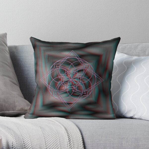 Anaglyph 3D Dark Throw Pillow
