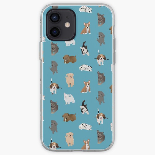 puppies (blue) iPhone Soft Case