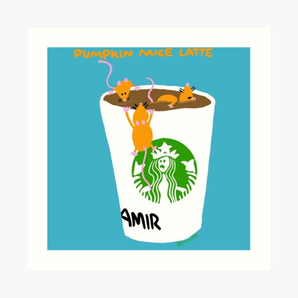Pumpkin Mice Latte Art Print
