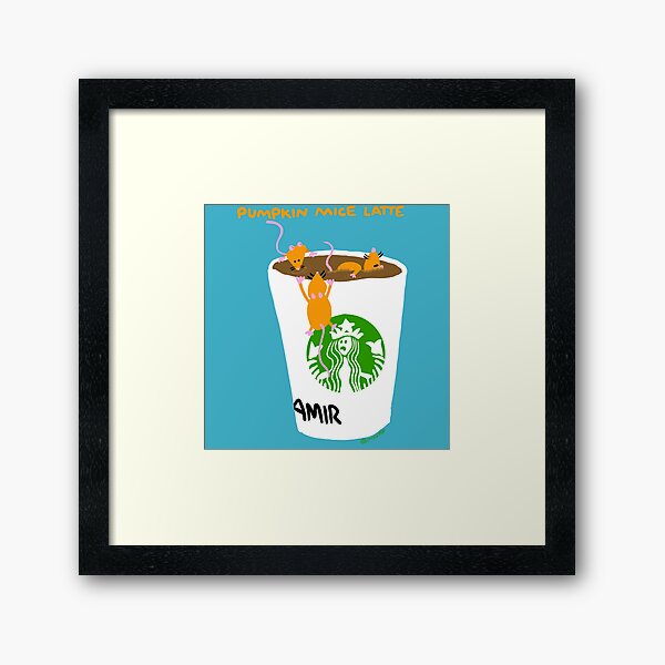 Pumpkin Mice Latte Framed Art Print