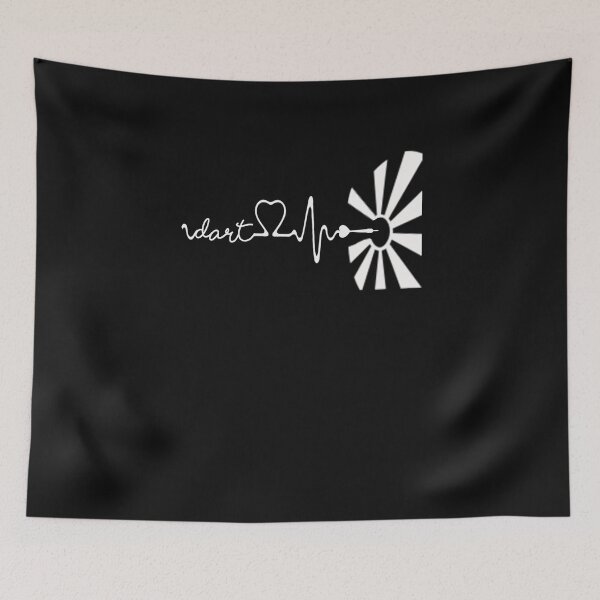 Item preview, Dart Player Throwing Darts Heartbeat Dart Board design designed and sold by GnarlyGatorTees.