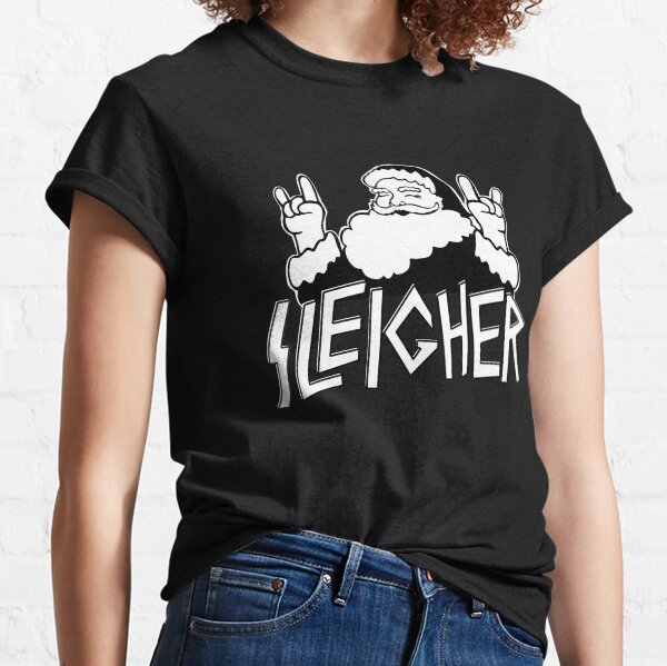 Santa goes Metal Santa Sleigher Funny Christmas for Metalheads Classic T-Shirt