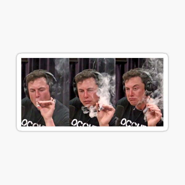 Elon Musk Smoking Weed On Joe Rogan Experience Picture Sticker