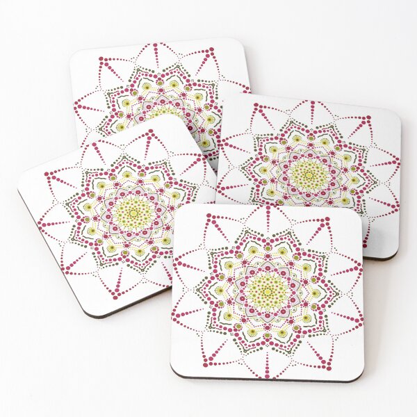 Item preview, Zen Dot Mandala with Red and Yellow Petals - Art Print designed and sold by legacyholistic.