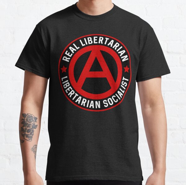Vista previa del artículo con la obra «Libertarian Socialist», diseñado y vendido por Anarcha-Maenad.