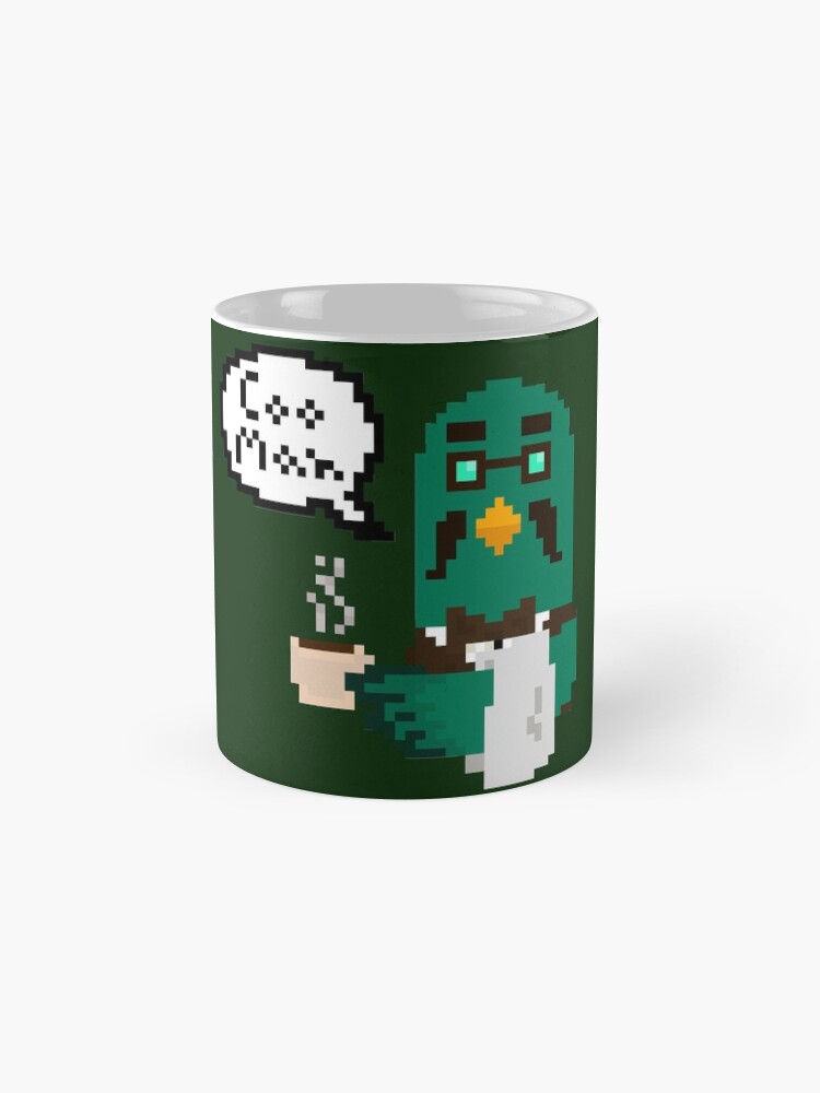 Alternate view of "Coo Man" Brewster pixel art (Animal Crossing) Mug