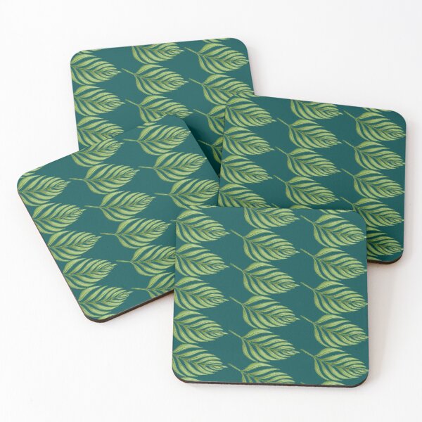 Item preview, GREEN LEAVES ON DARK JUNGLE GREEN designed and sold by PetsandBeyond.