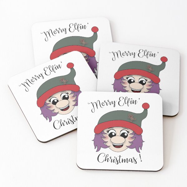 Item preview, Merry Elfin' Christmas Santa's Elf Girl Purple Hair Christmas Holiday designed and sold by DesignsofWhimsy.