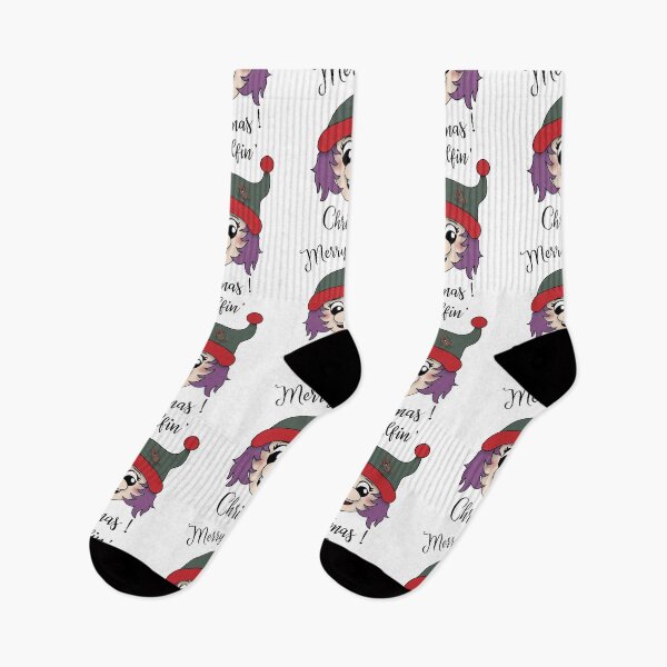 Item preview, Merry Elfin' Christmas Santa's Elf Girl Purple Hair Christmas Holiday designed and sold by DesignsofWhimsy.