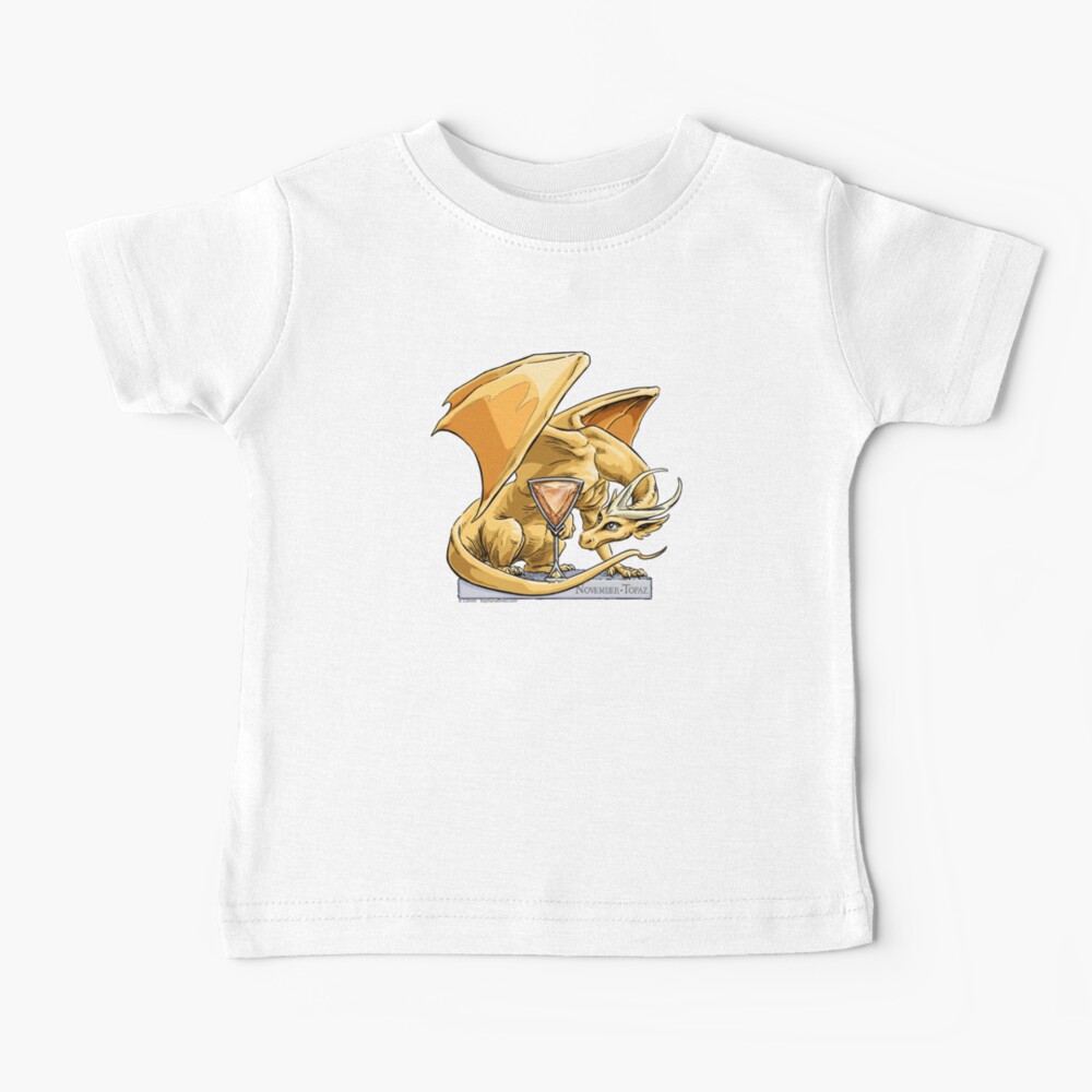 Birthstone Dragon: November Topaz Illustration Baby T-Shirt