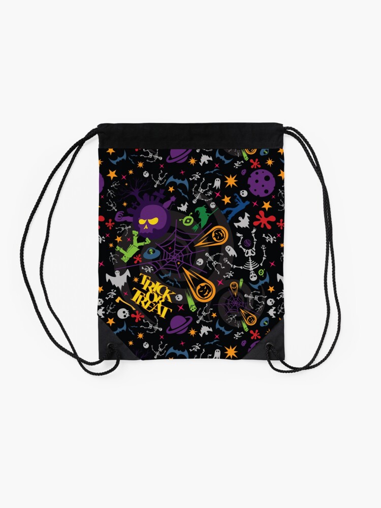 Alternate view of Space is the Place for Halloween Drawstring Bag