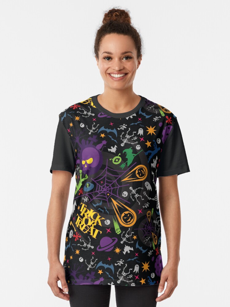 Alternate view of Space is the Place for Halloween Graphic T-Shirt