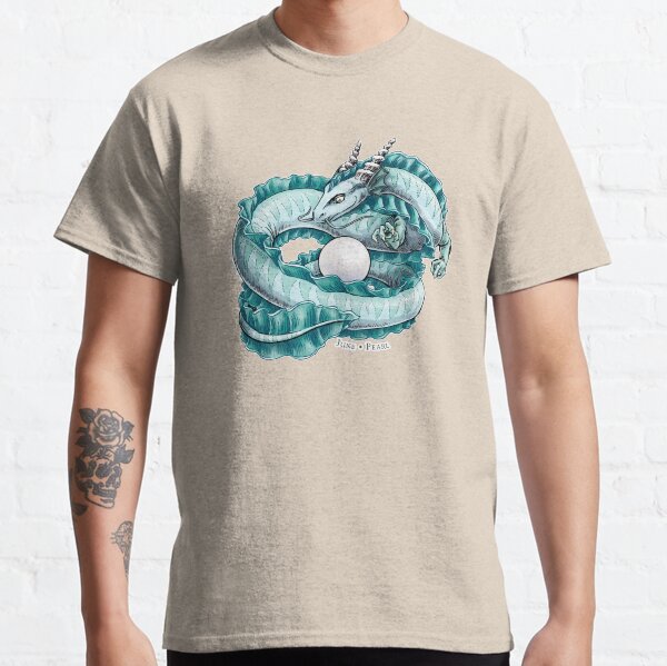 Birthstone Dragon: June Pearl Illustration Classic T-Shirt