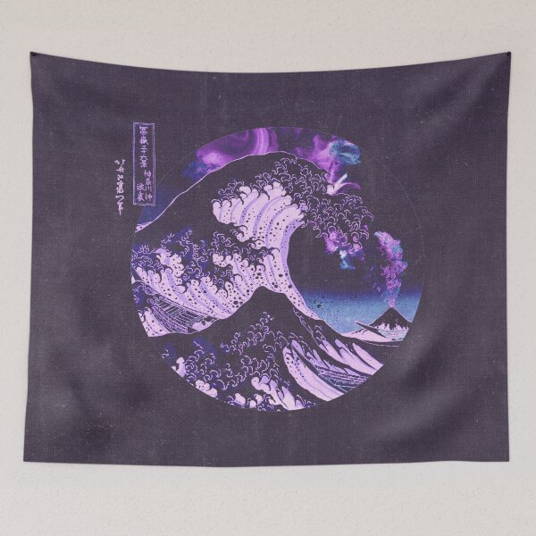 Aperçu de l'œuvre La grande vague de l'éruption du mont Fuji de Kanagawa - violet et bleu créée et vendue par anthonylonder.