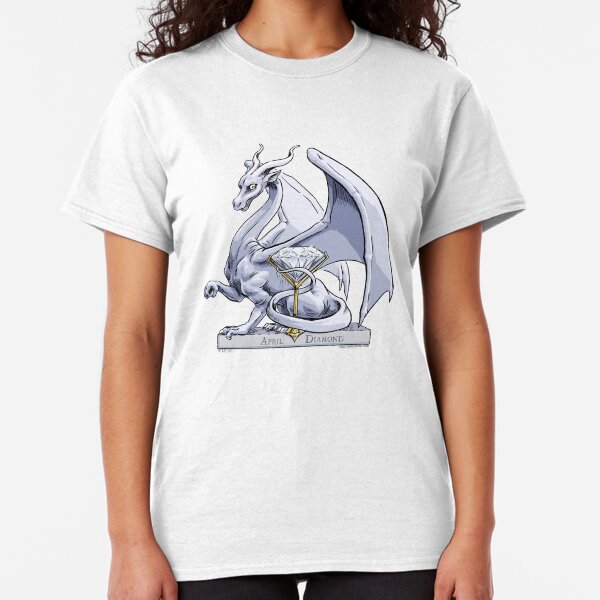 Birthstone Dragon: April Diamond Illustration Classic T-Shirt
