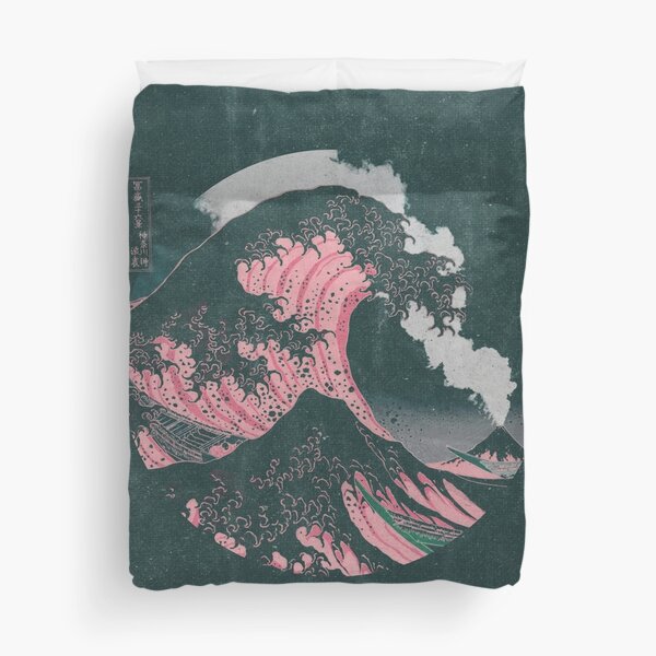 The Great Wave off Kanagawa Mount Fuji Eruption Duvet Cover