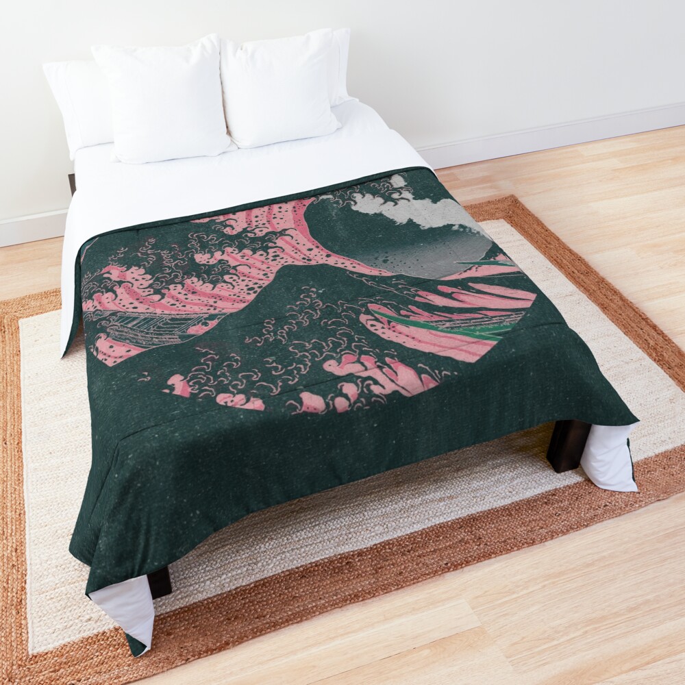The Great Wave off Kanagawa Mount Fuji Eruption Comforter