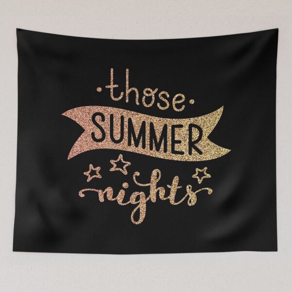 Item preview, Those Summer Nights Quote - Glitter on Black designed and sold by MysticMagpie.