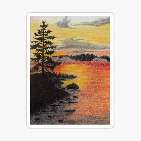 Lake Sunset Sticker