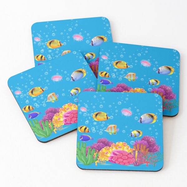 Item preview,  colorful tropical Fish on a coral reef  Marine Life Beautiful Underwater World designed and sold by mashmosh.