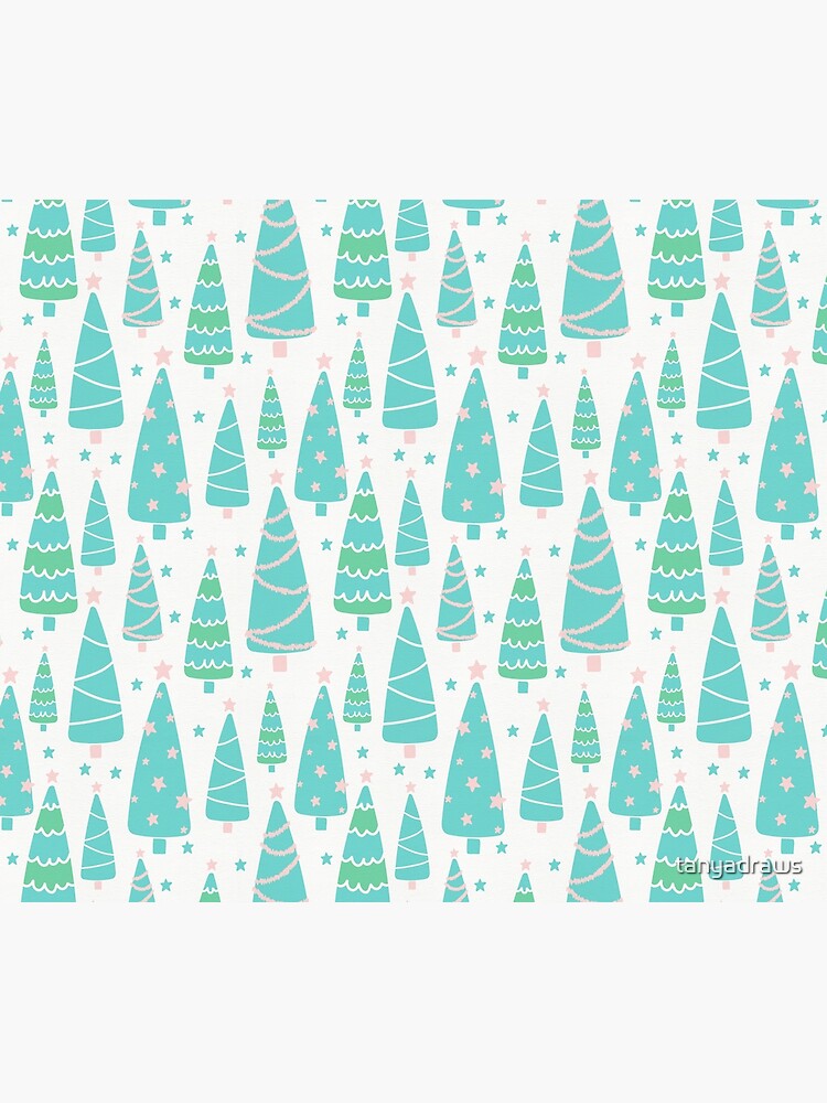Pastel Christmas Tree Forest by tanyadraws