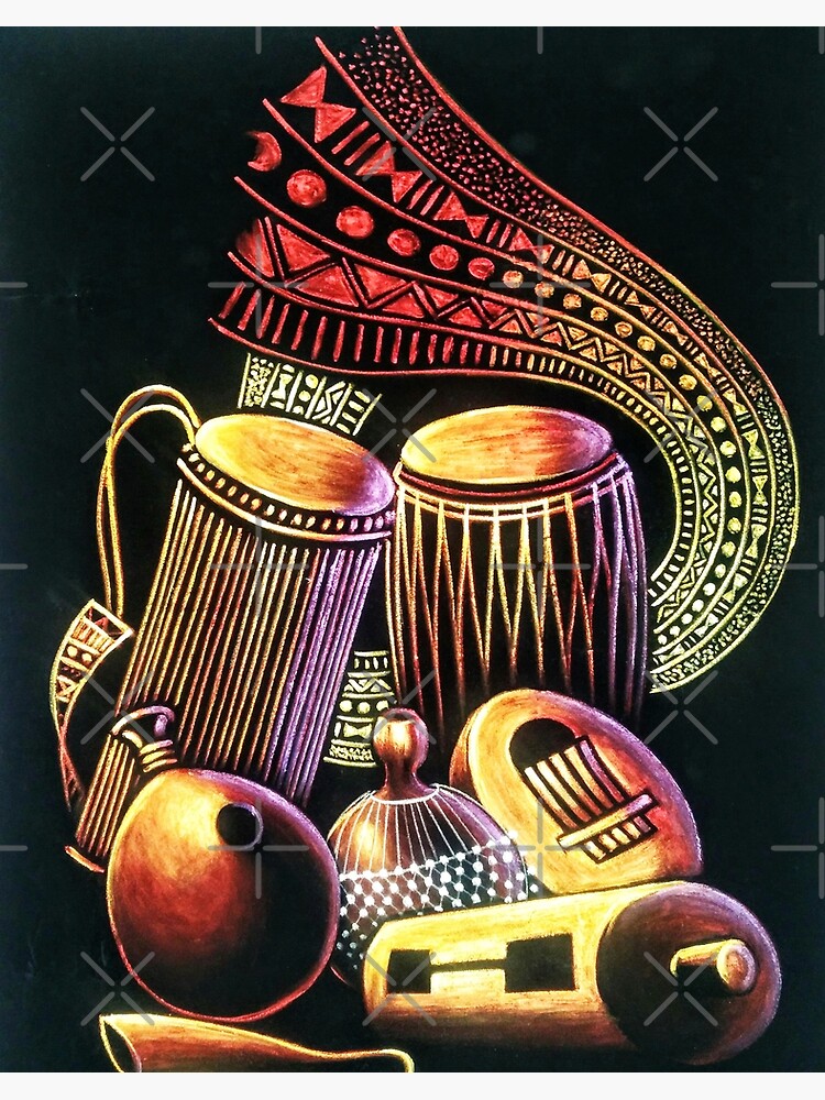 Warm store African painting, Africans instruments