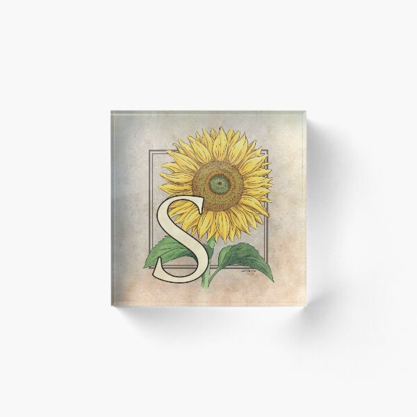 S is for Sunflower Acrylic Block