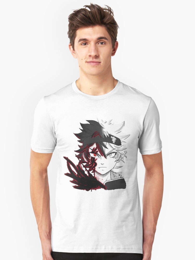 Black Clover Asta Half Demon T Shirt By Ummabee Redbubble - half black and half maroon t shirt roblox