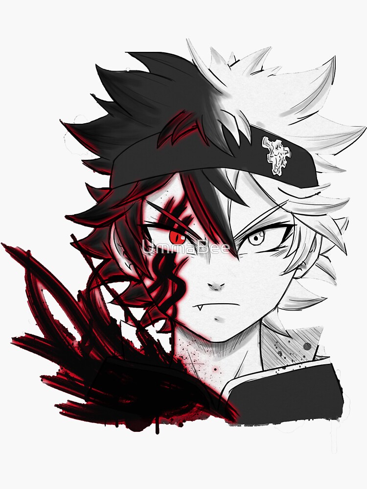 "Black Clover Asta - half demon " Sticker for Sale by UmmaBee | Redbubble