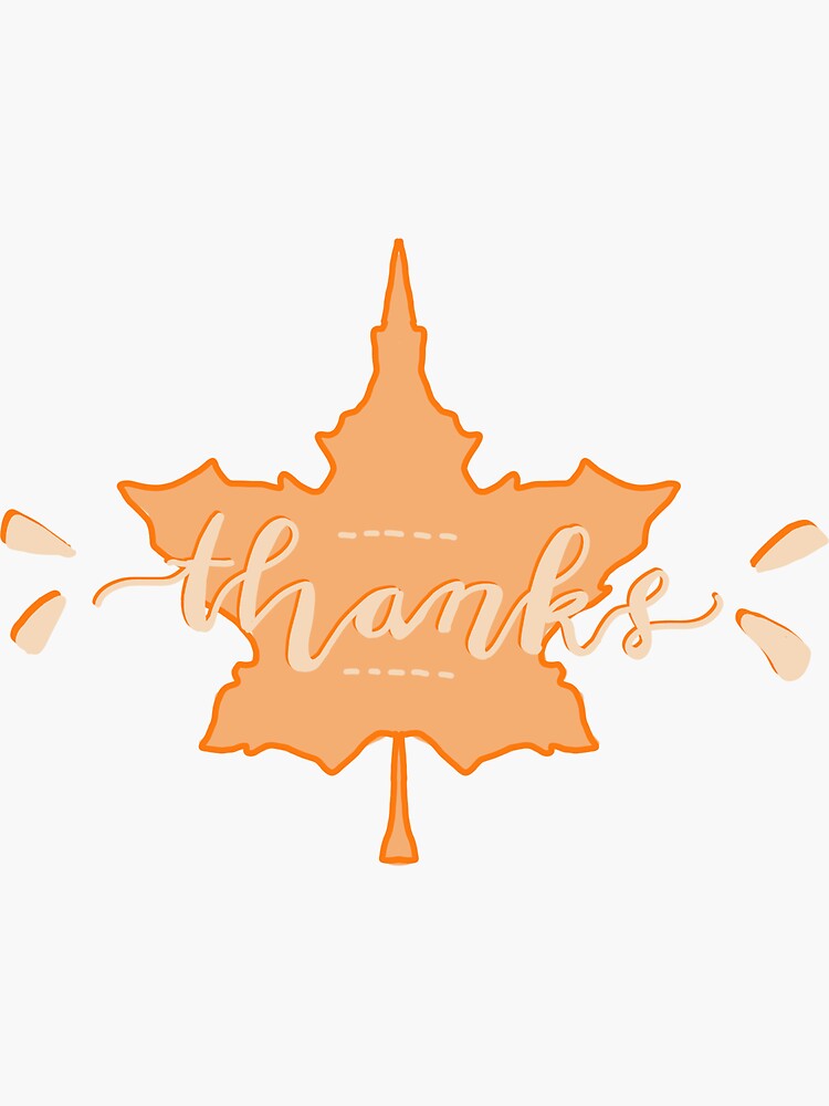 "Thankful Leaf Design" Sticker by chachels Redbubble