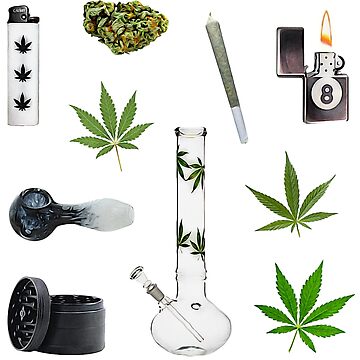 Artwork thumbnail, Stoner Weed and Essentials Sticker Bundle Pack ~ Collection Set 3 by Neon-Wolf