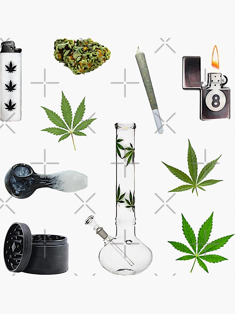 Thumbnail 3 of 3, Sticker, Stoner Weed and Essentials Sticker Bundle Pack ~ Collection Set 3 designed and sold by Neon-Wolf.