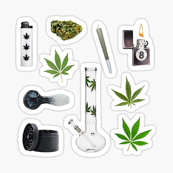 Item preview, Stoner Weed and Essentials Sticker Bundle Pack ~ Collection Set 3 designed and sold by Neon-Wolf.