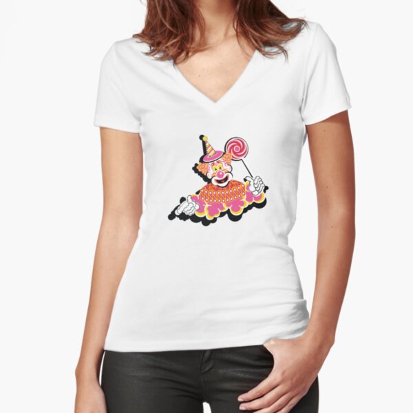 Retro Clown Fitted V-Neck T-Shirt