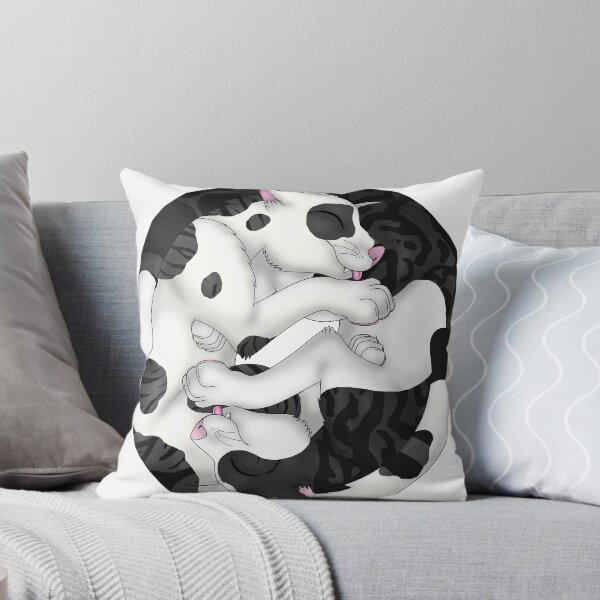Item preview, Yin-Yang Cats: Black Bicolor Tabby designed and sold by spyroid101.