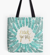 Treat Yo Self – Turquoise Tote Bag