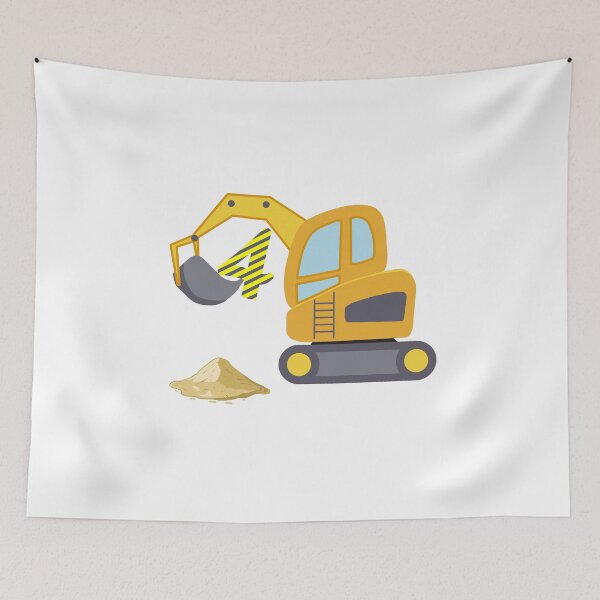 Item preview, 4th Birthday Yellow Shovel Excavator designed and sold by JanooFactory.