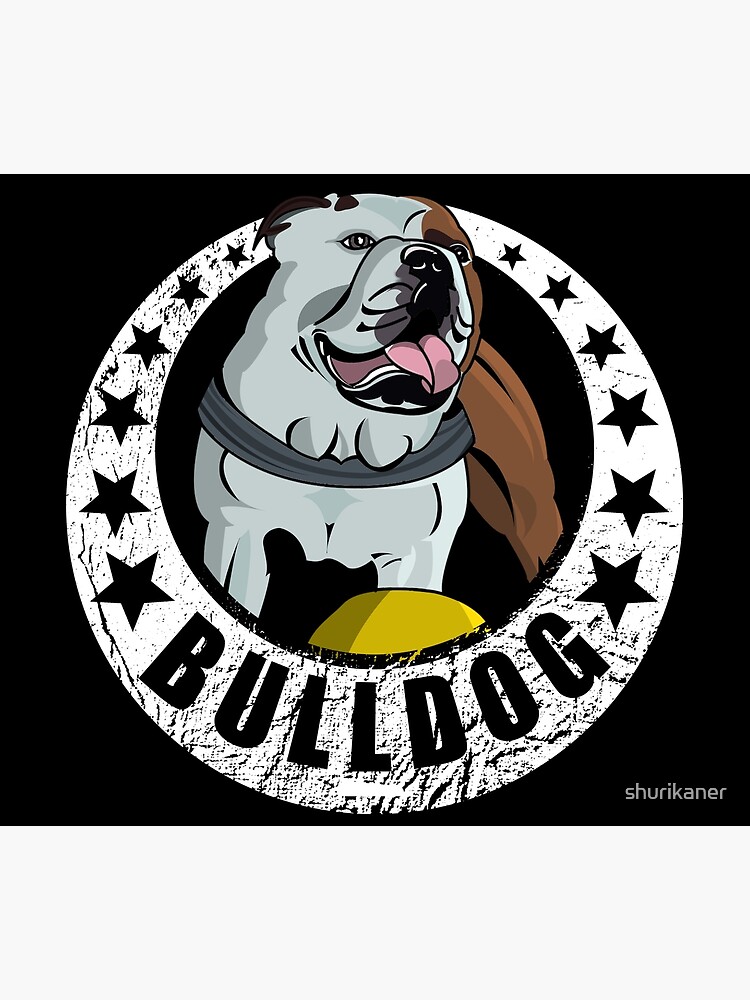 English Bulldog Cartoon Logo Greeting Card By Shurikaner Redbubble