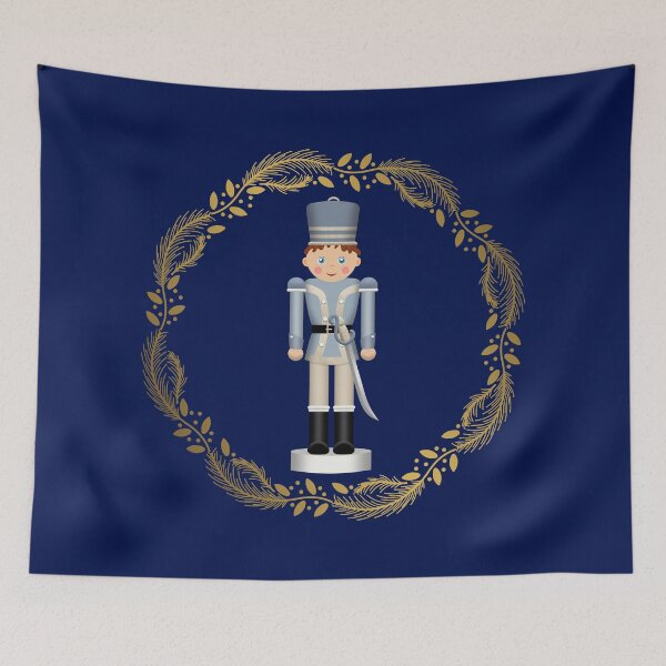 Item preview, The Nutcracker Christmas Special - Toy Soldier Nutcracker in Golden Christmas Wreath (Royal Blue) designed and sold by talgursmusthave.