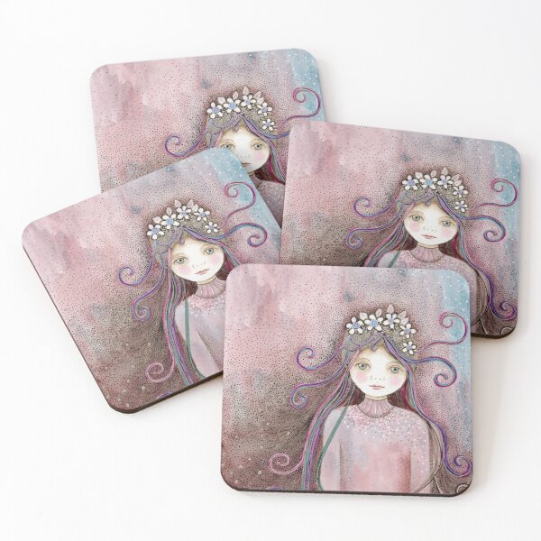 Item preview, flower girl with pink dress designed and sold by trudette.
