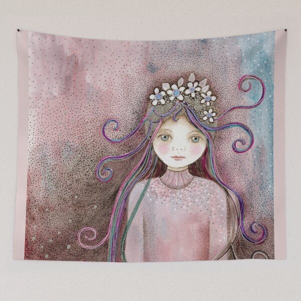 Item preview, flower girl with pink dress designed and sold by trudette.