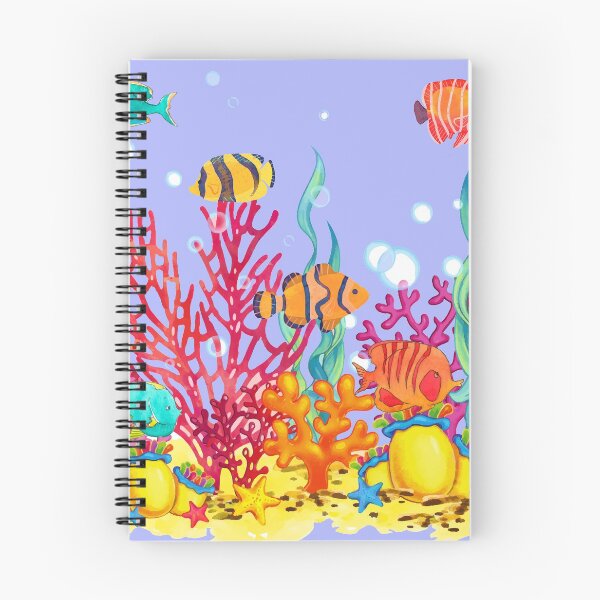 Item preview, Watercolor coral reef with fish Beautiful Underwater World designed and sold by mashmosh.