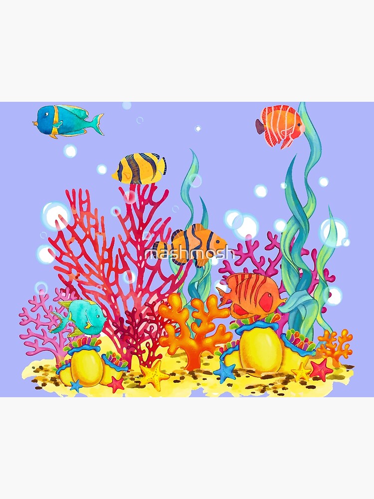 Premium Vector  Exotic coral reef seamless cover banner underwater nature  life concept flat graphic design