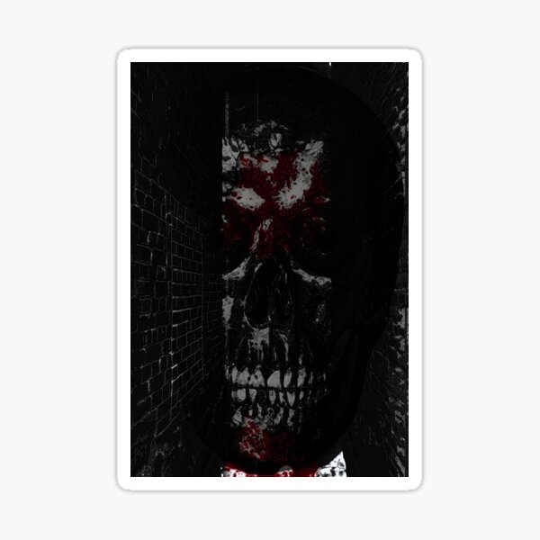 bloodied skull Sticker