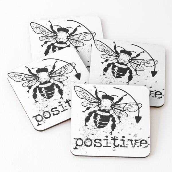 Item preview, Bee positive typography text art quote by Word Fandom - wordfandom designed and sold by Kerry Pritchard.