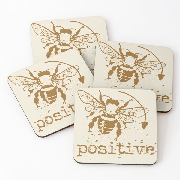 Item preview, Bee positive typography text art quote by Word Fandom - wordfandom designed and sold by Kerry Pritchard.