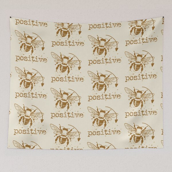 Item preview, Bee positive typography text art quote by Word Fandom - wordfandom designed and sold by Kerry Pritchard.