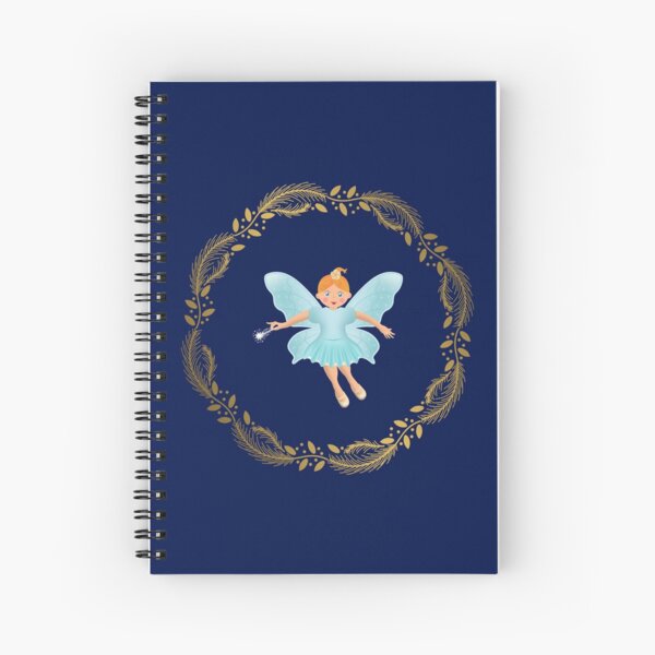 The Nutcracker Christmas Special - Nutcracker Scene -Sugar Plum Fairy in Golden Christmas Wreath (Royal Blue) Spiral Notebook