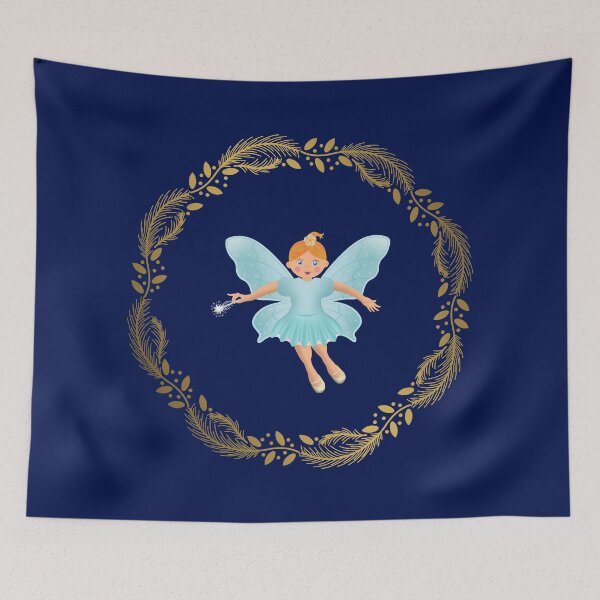 Item preview, The Nutcracker Christmas Special - Nutcracker Scene -Sugar Plum Fairy in Golden Christmas Wreath (Royal Blue) designed and sold by talgursmusthave.