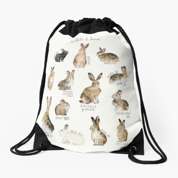 Rabbits & Hares Drawstring Bag